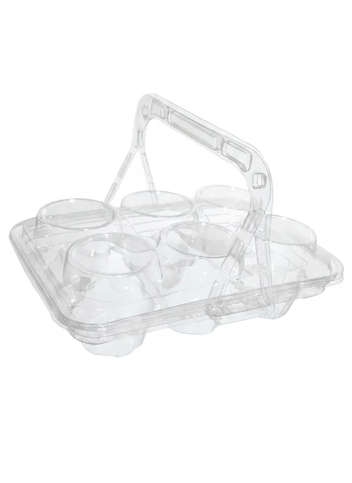 Plastic 6 Cupcake Box with Handle (Pack of 10pcs) - BNBA